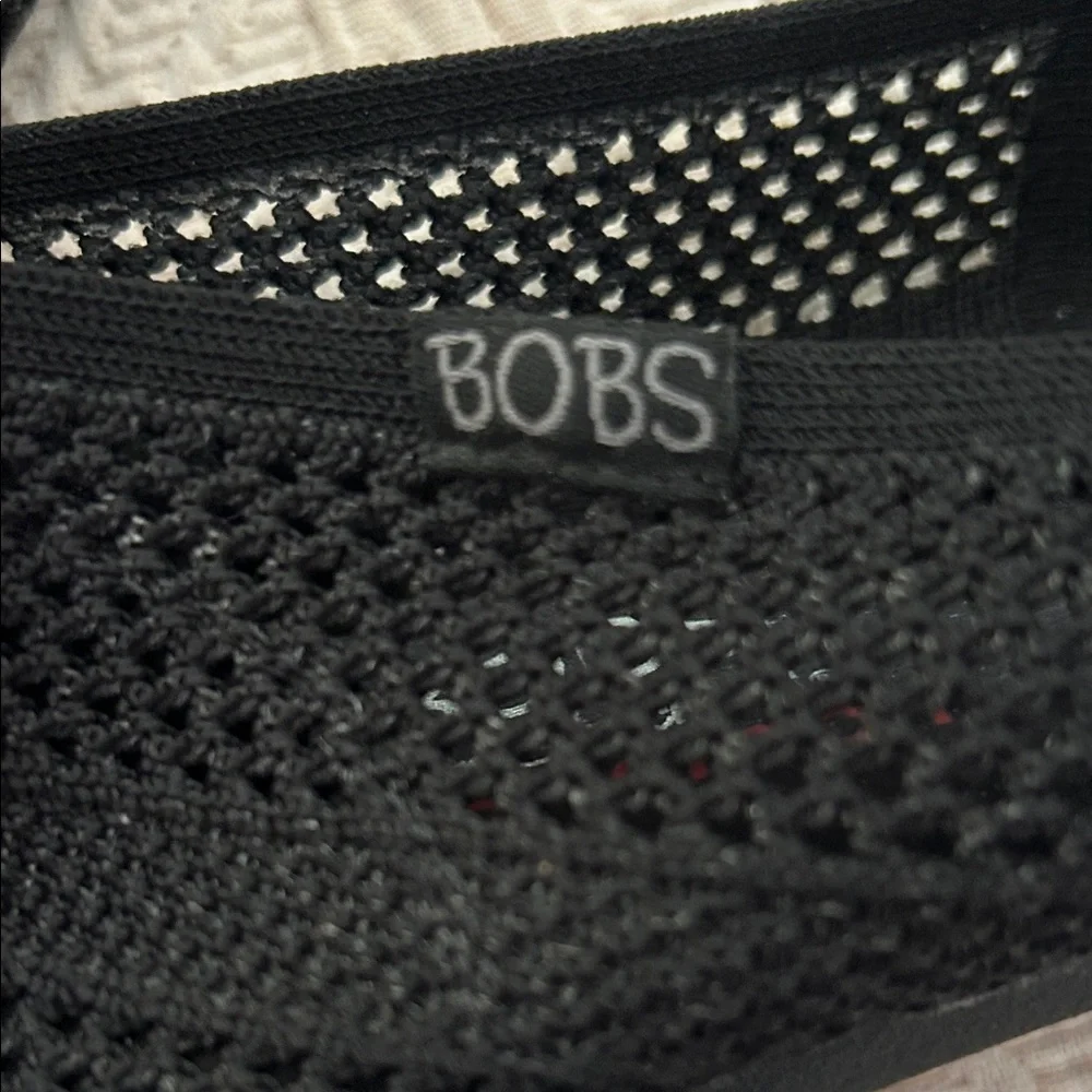 Skechers BOBS Black Slip-On Knit Flats